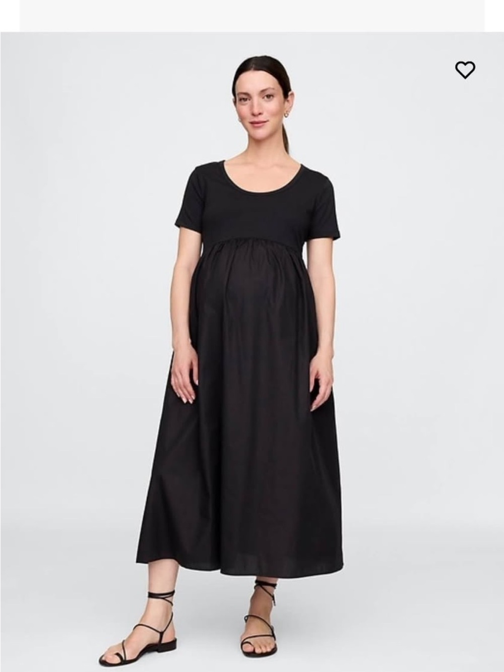 GAP Black Short Sleeve Maternity Maxi Dress XS